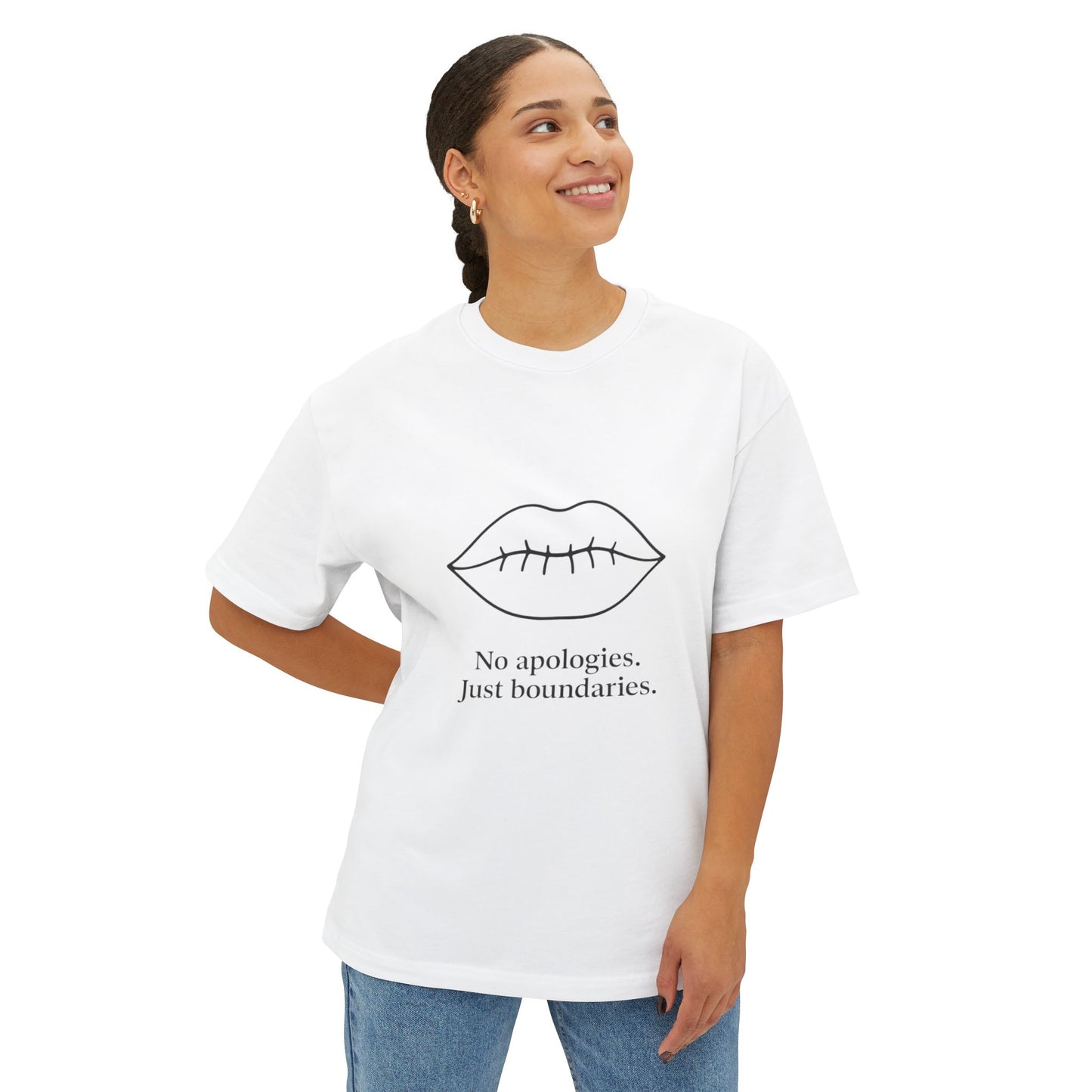 No Apologies Just Boundaries – Oversized Unisex Tee | Kindness Meets Chaos Drop