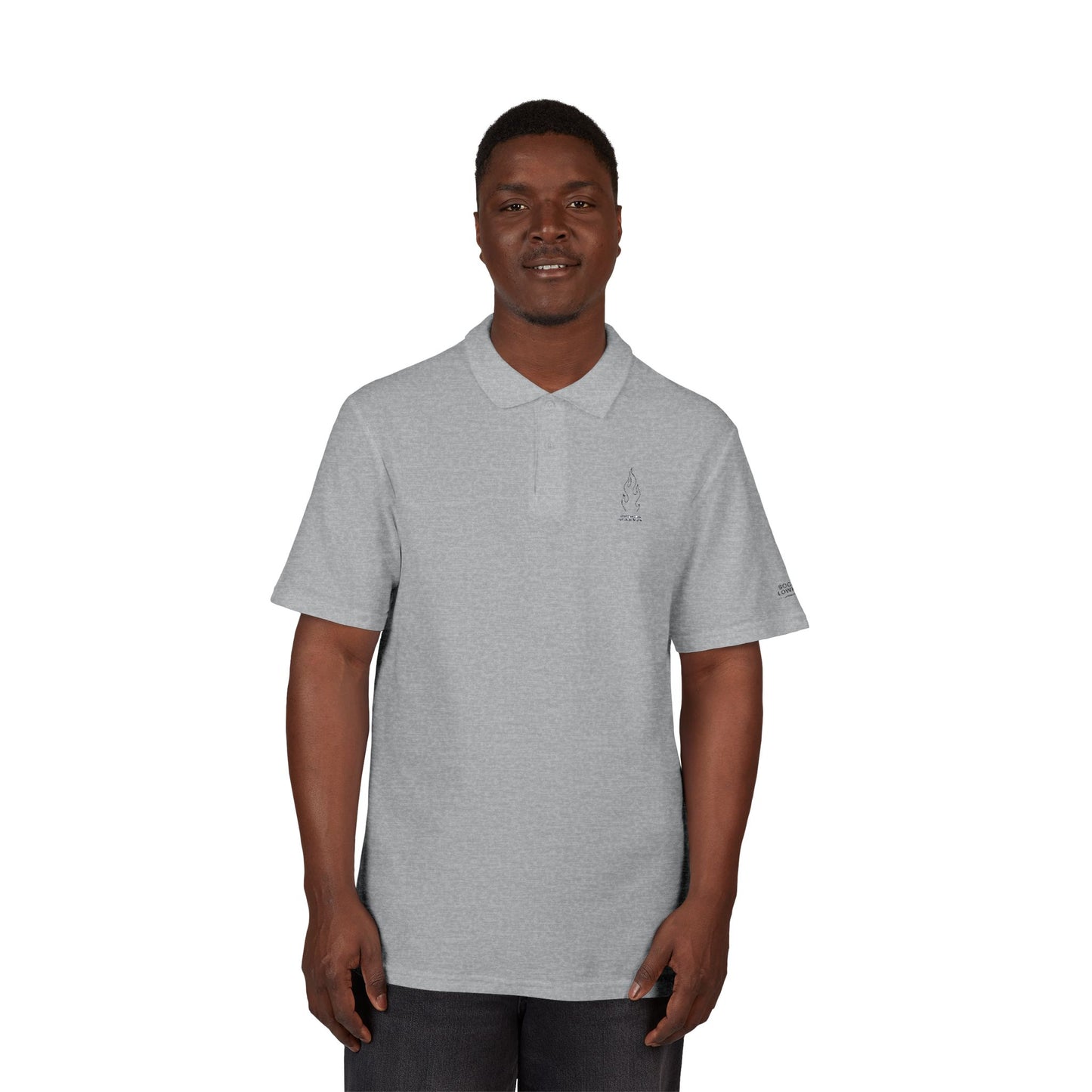 Stylish Unisex Pique Polo Shirt – Embroidered Flame | Kindness Meets Chaos Collection