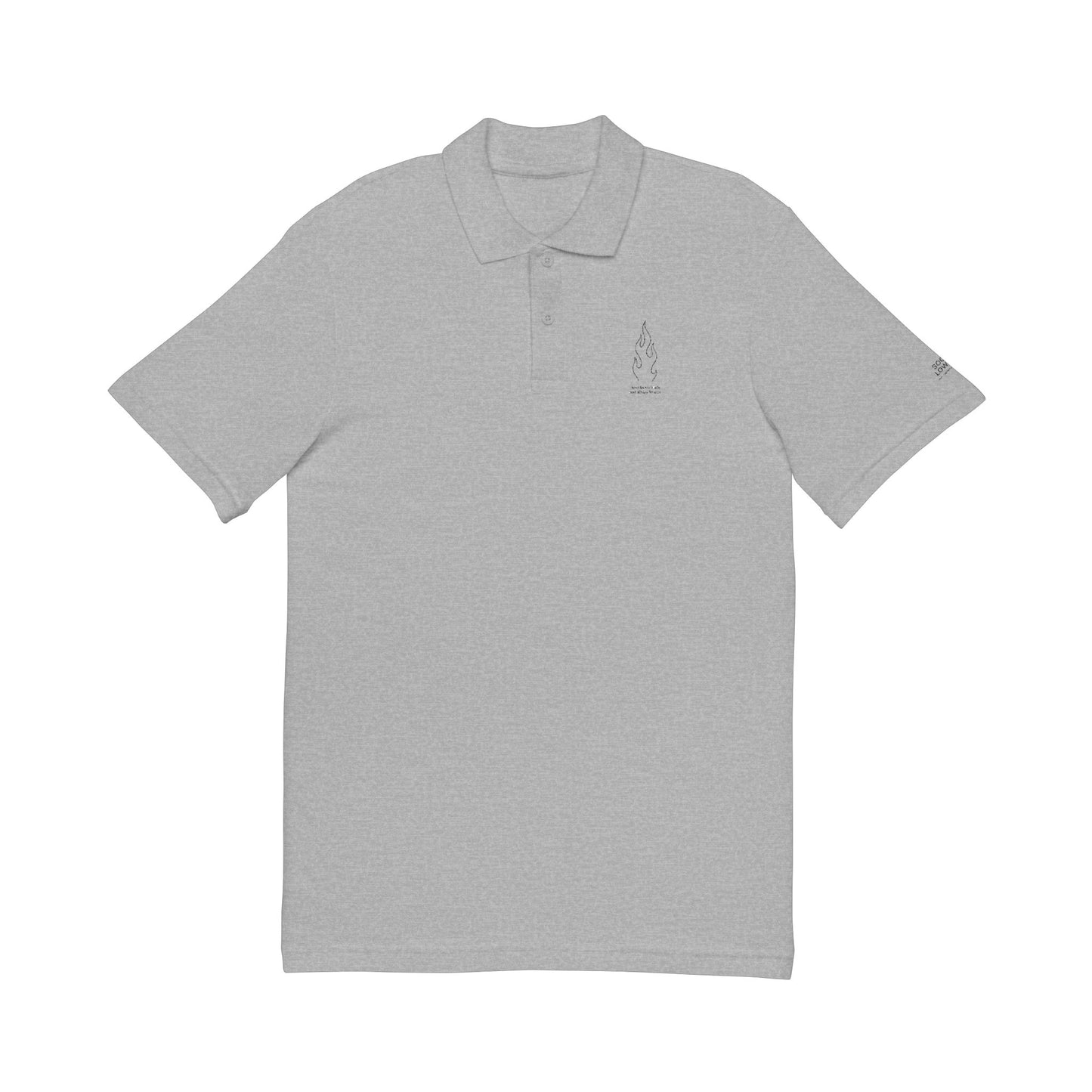 Stylish Unisex Pique Polo Shirt – Embroidered Flame | Kindness Meets Chaos Collection