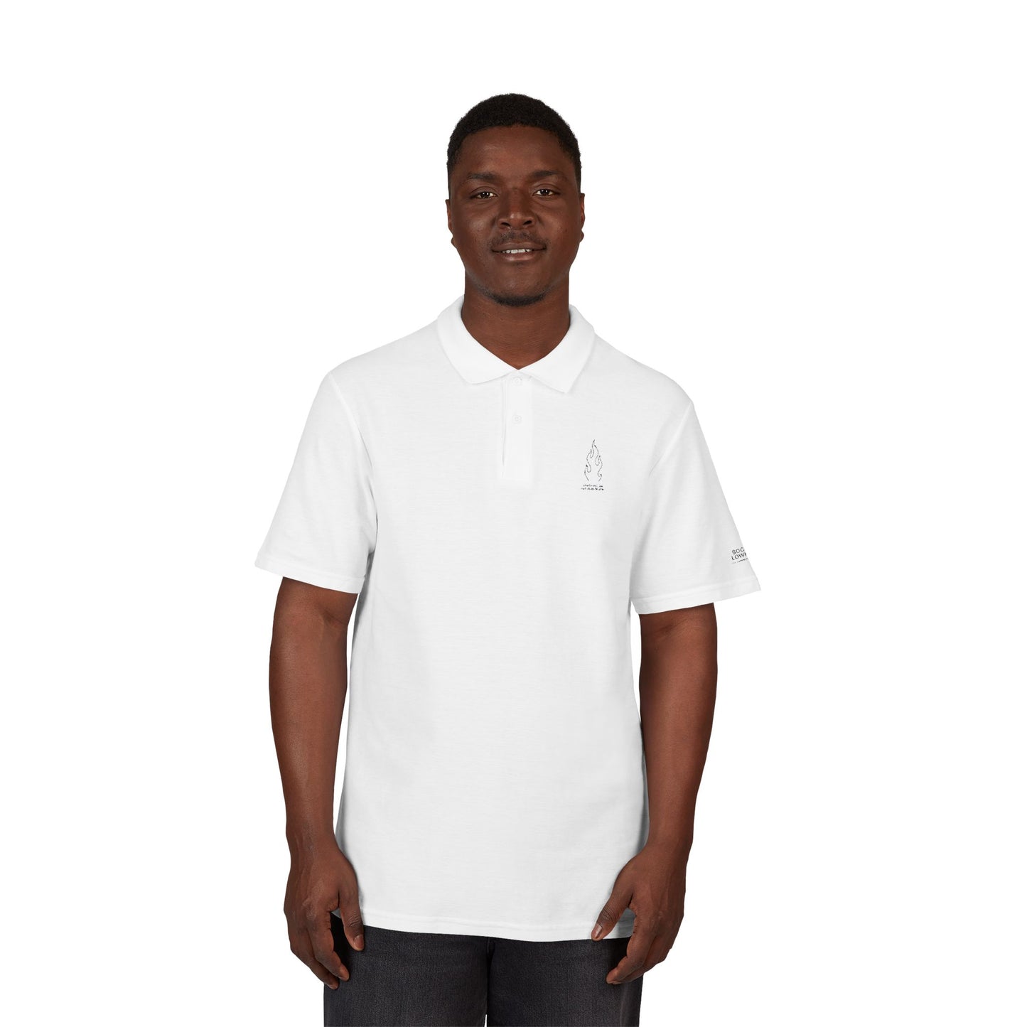 Stylish Unisex Pique Polo Shirt – Embroidered Flame | Kindness Meets Chaos Collection