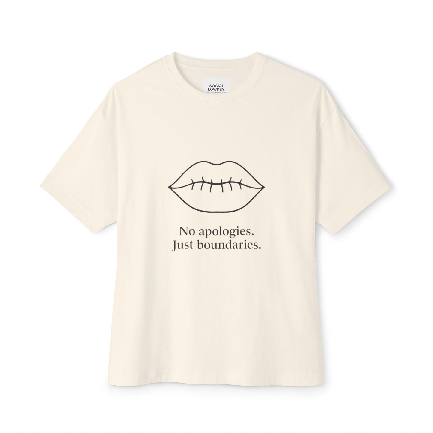 No Apologies Just Boundaries – Oversized Unisex Tee | Kindness Meets Chaos Drop