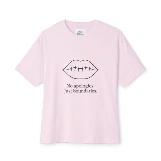 No Apologies Just Boundaries – Oversized Unisex Tee | Kindness Meets Chaos Drop