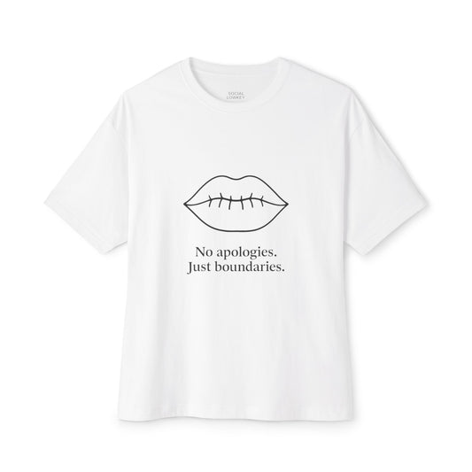 No Apologies Just Boundaries – Oversized Unisex Tee | Kindness Meets Chaos Drop
