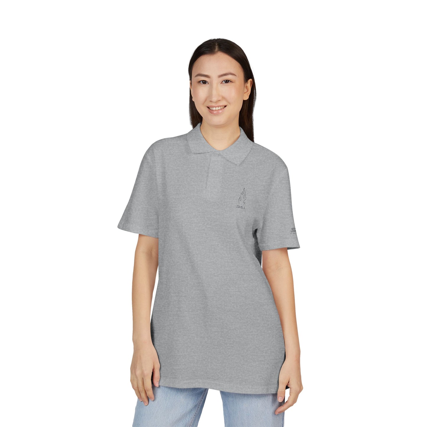 Stylish Unisex Pique Polo Shirt – Embroidered Flame | Kindness Meets Chaos Collection