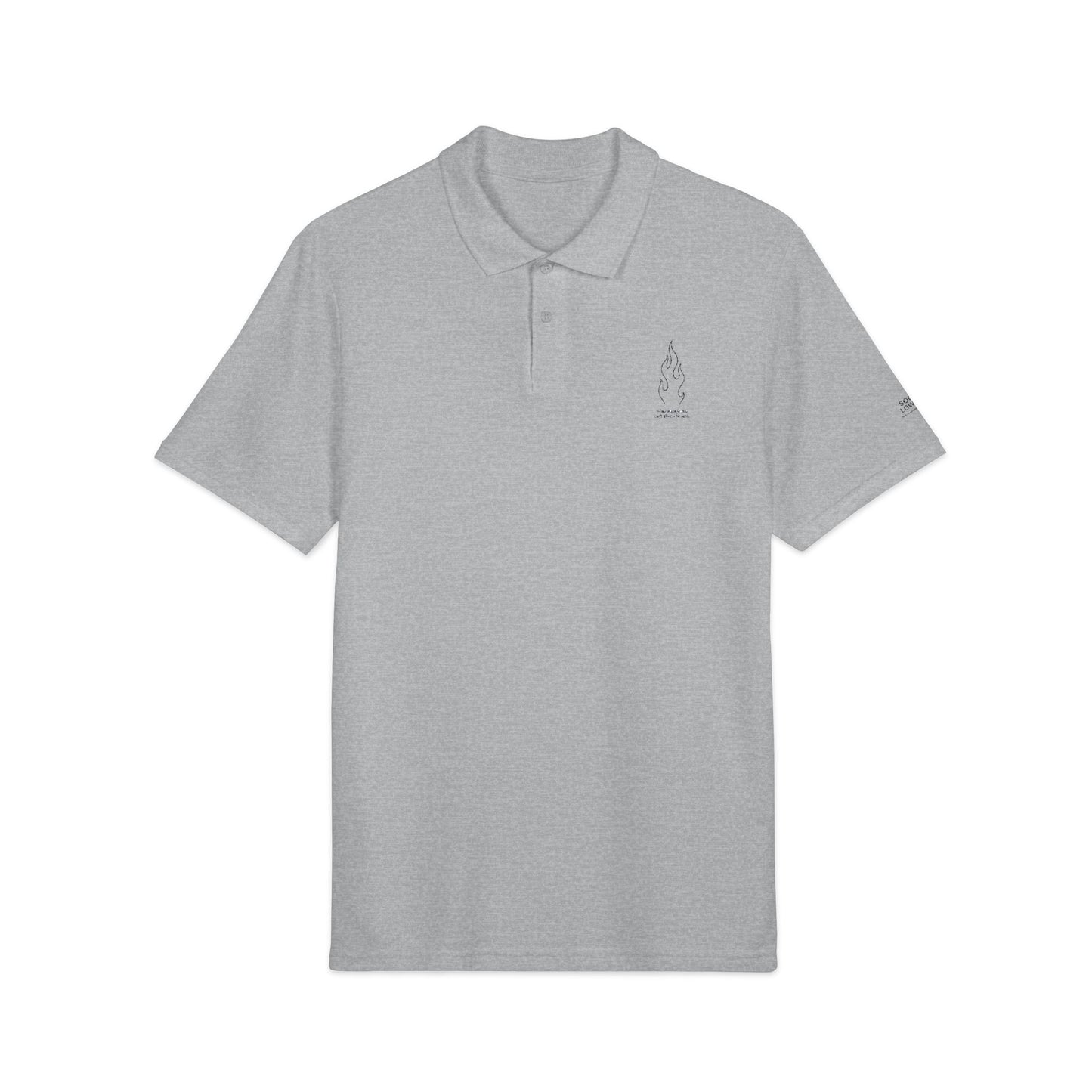 Stylish Unisex Pique Polo Shirt – Embroidered Flame | Kindness Meets Chaos Collection