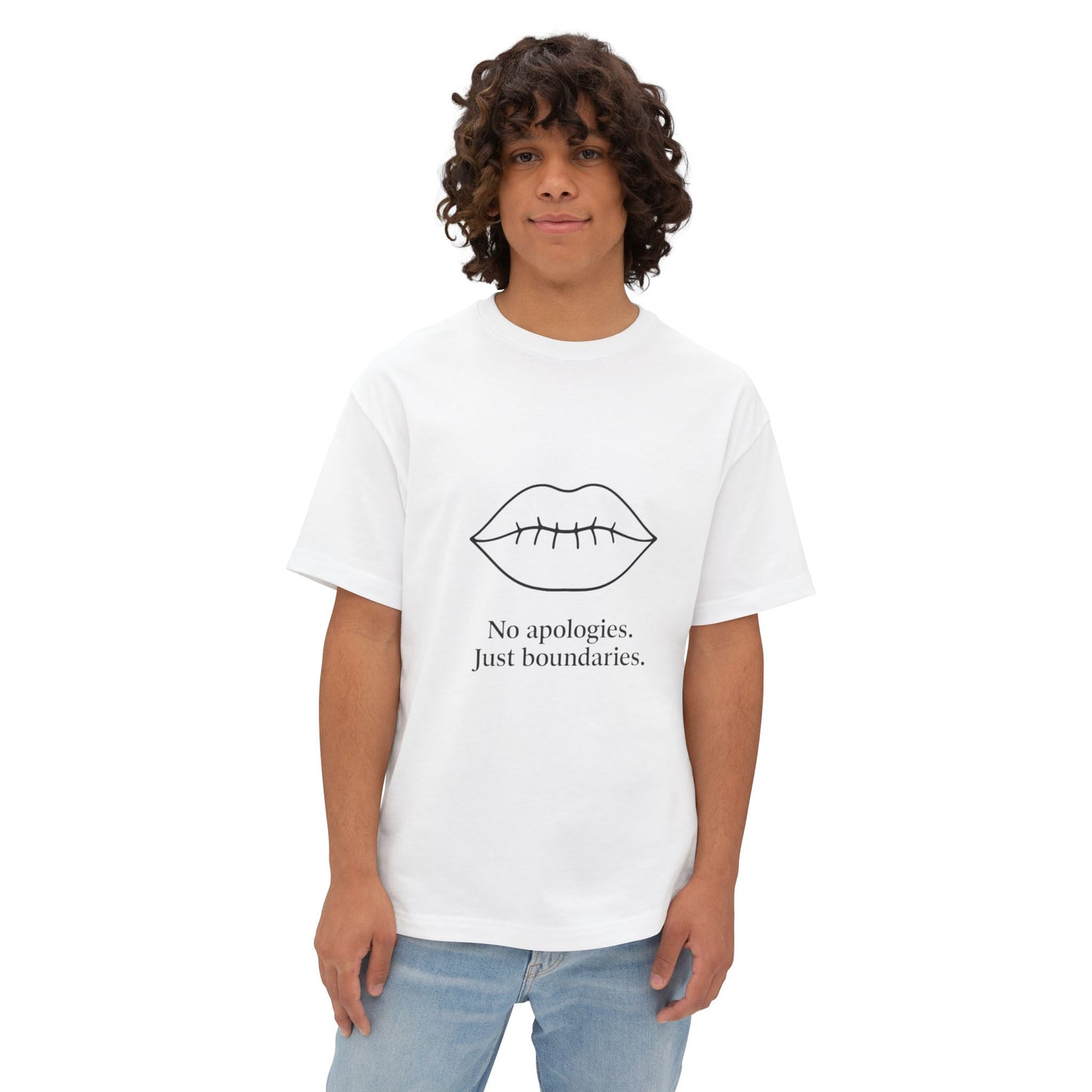 No Apologies Just Boundaries – Oversized Unisex Tee | Kindness Meets Chaos Drop