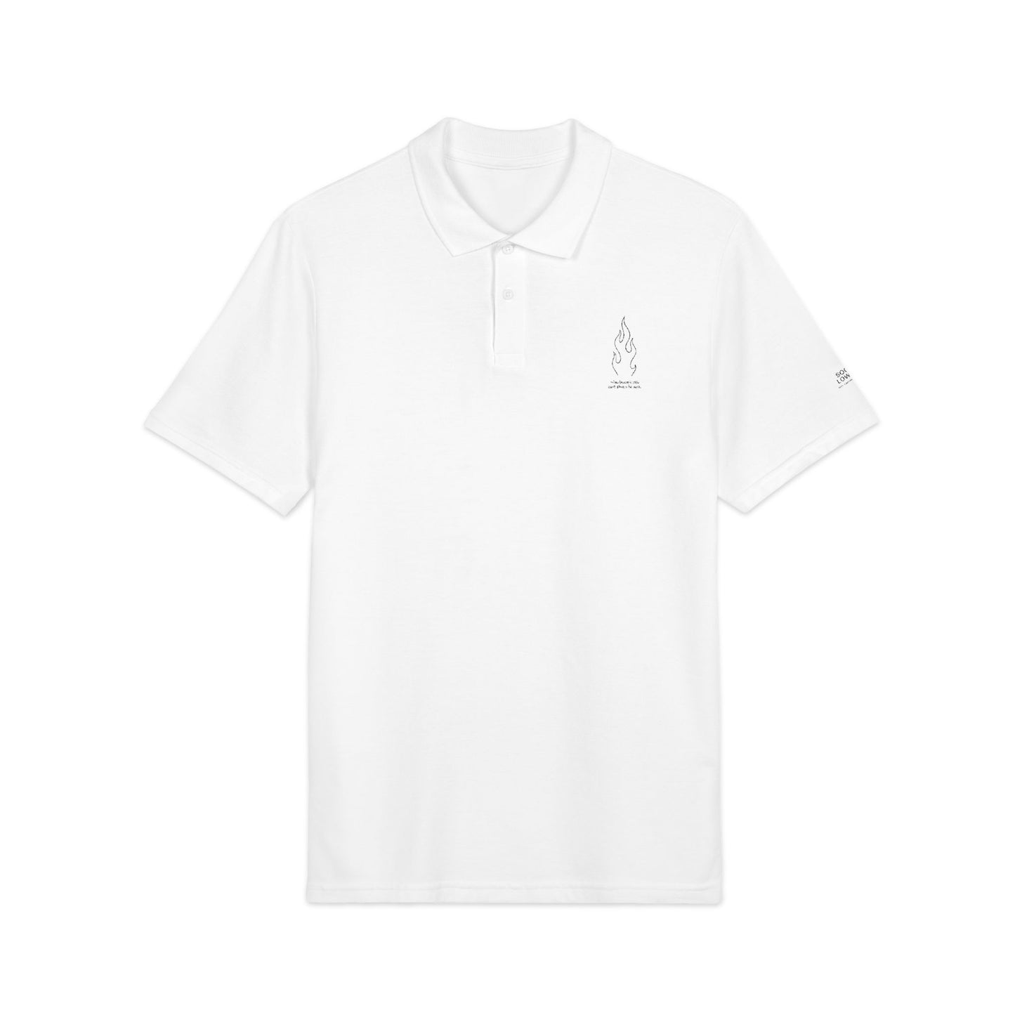Stylish Unisex Pique Polo Shirt – Embroidered Flame | Kindness Meets Chaos Collection